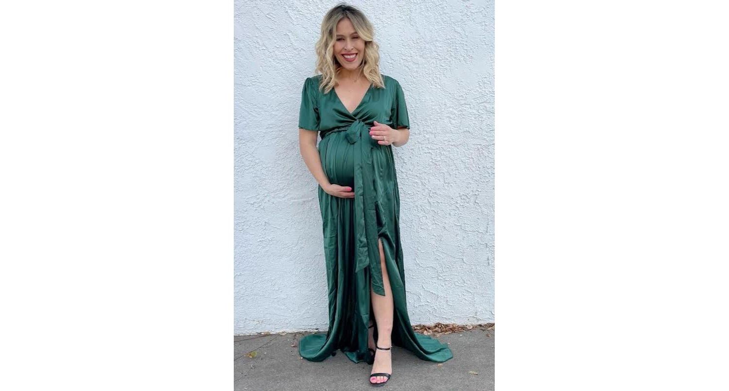 Women's Side Slit Satin Maxi Dress
