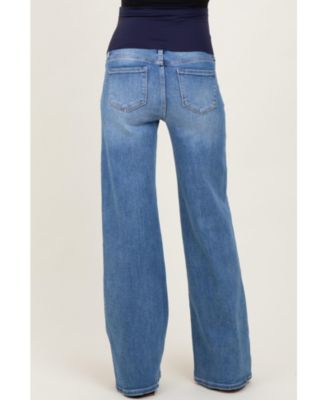 Maternity Medium Low Rise Wide Leg Jeans