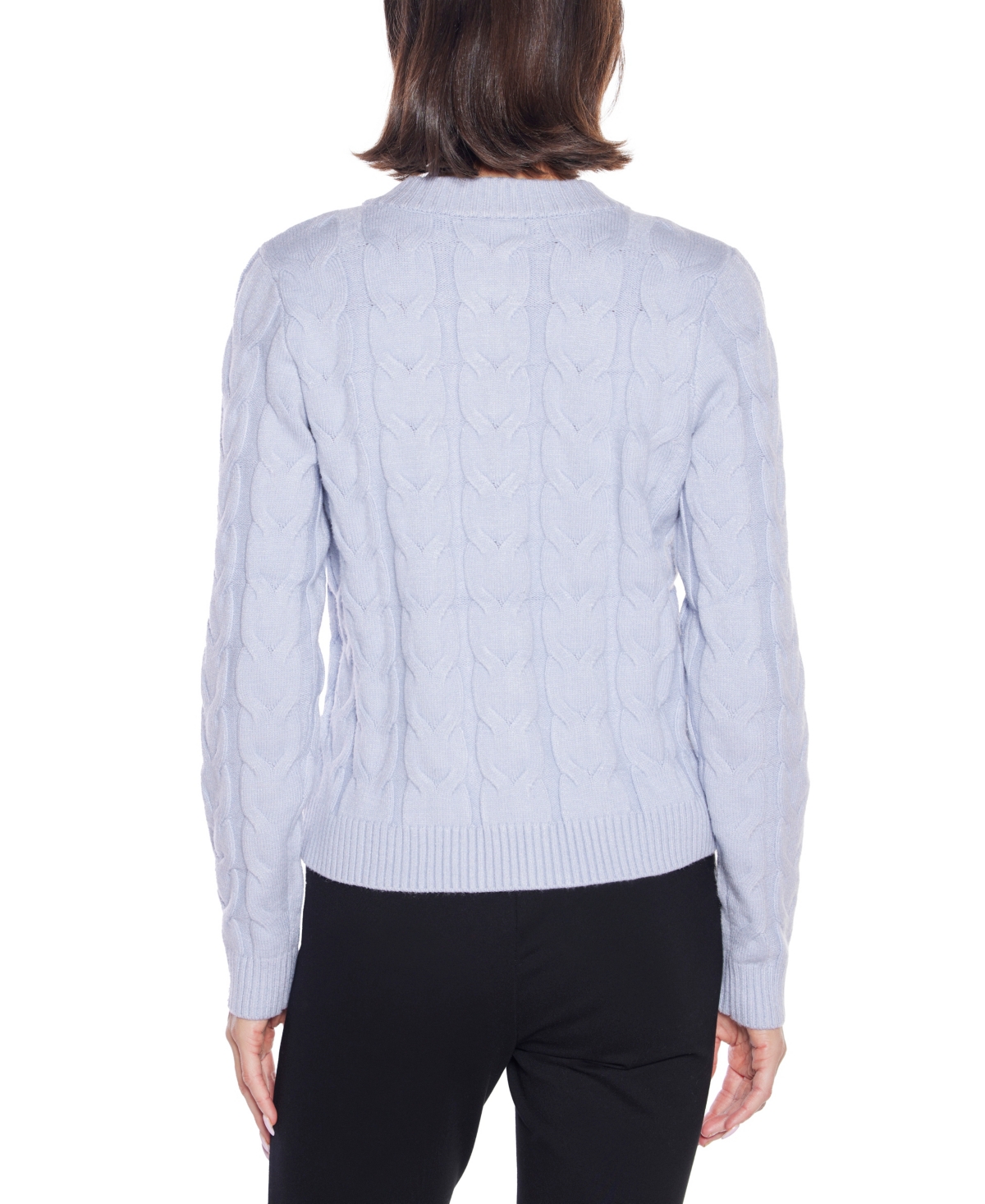Belldini Women's Black Label Zip Cable Sweater