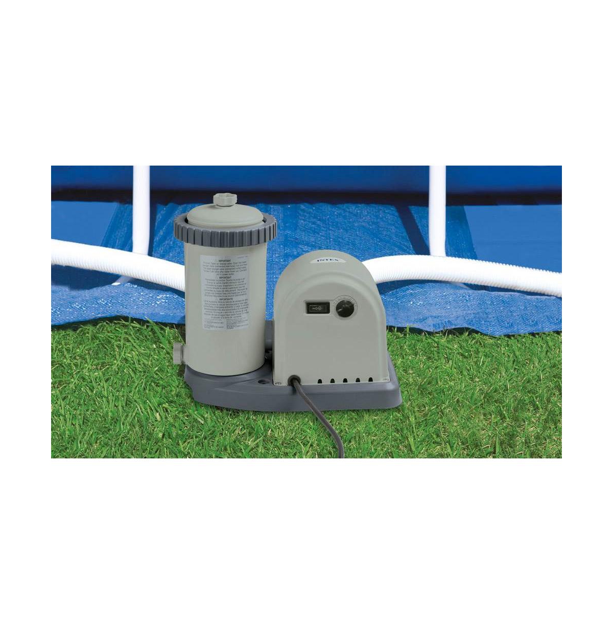 Intex 48in x 18ft Inflatable Above Ground Pool with Ladder, Pump & Cover