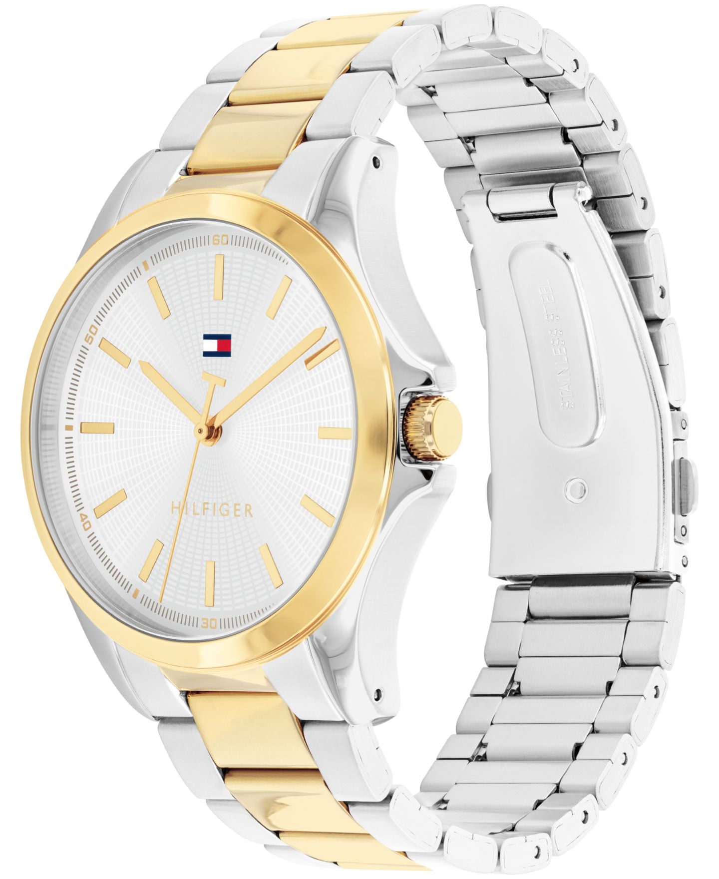 Мужские часы Tommy Hilfiger Quartz Two-Tone Stainless Steel Bracelet Watch 42mm — фото 2