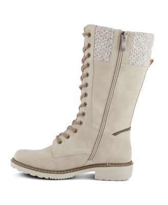 Yosemite Water-Resistant Winter Boots with Sweater Trim and Lace-Up Detail