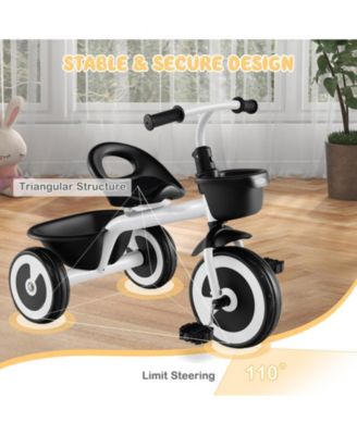 Toddler Tricycle with Adjustable Seat and Storage Baskets for 1.5-5 Years Old