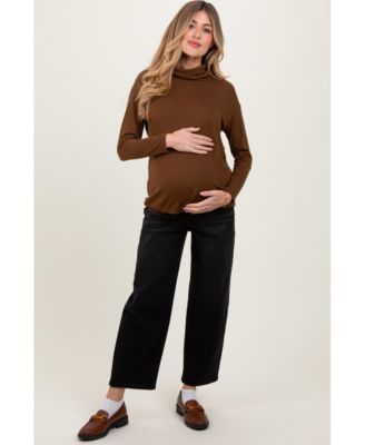 Maternity Black Cropped Wide Leg Jeans