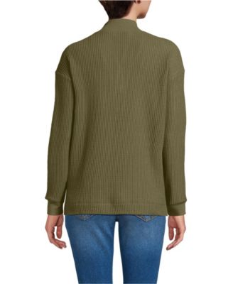 Women's Long Sleeve Waffle Shawl Collar Henley