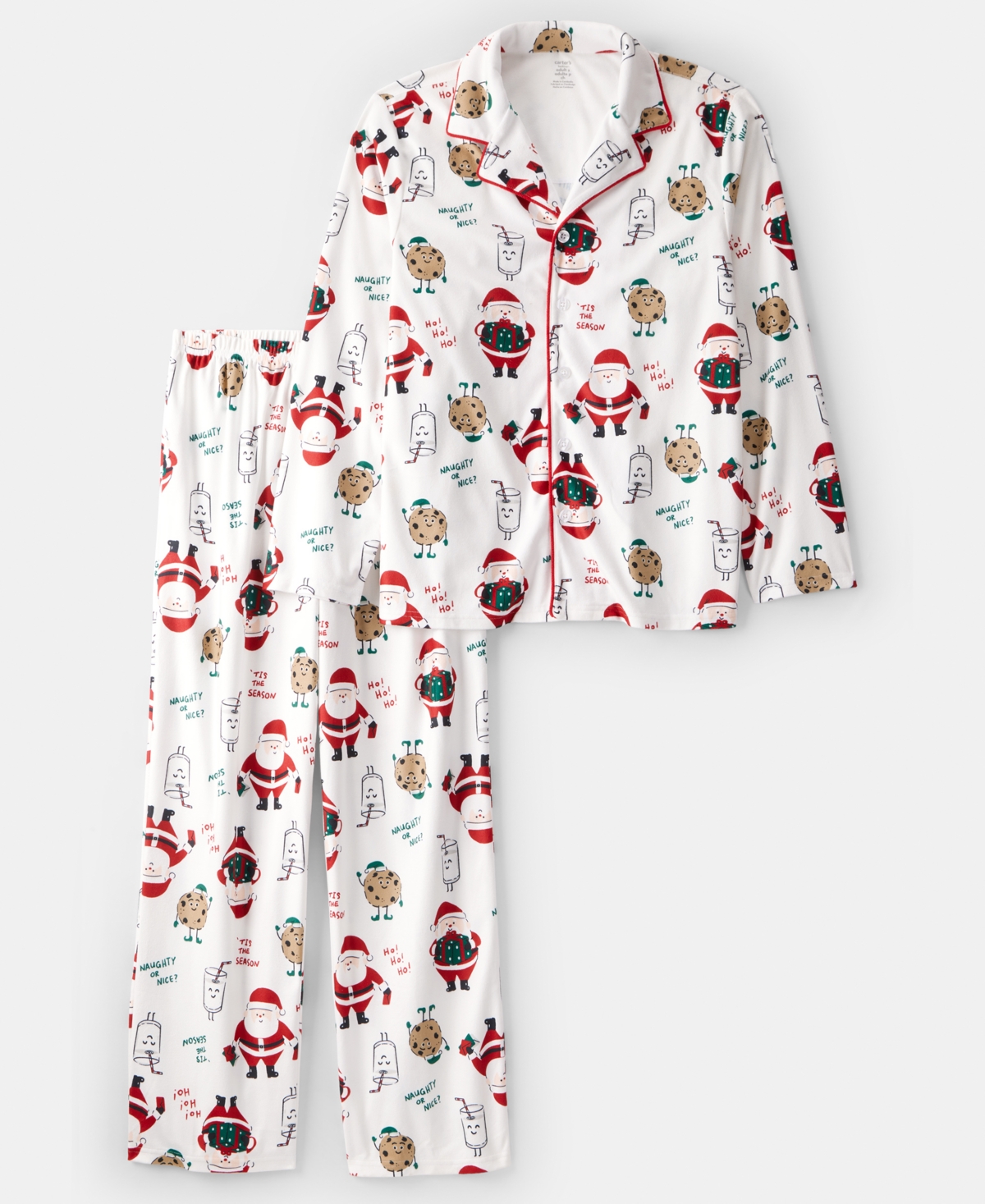 Carter's Adult Men Or Women 2-piece Christmas Santa Claus Print Pajama Set