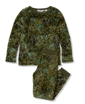 Kids Long Sleeve Plush Fleece Pajama Set