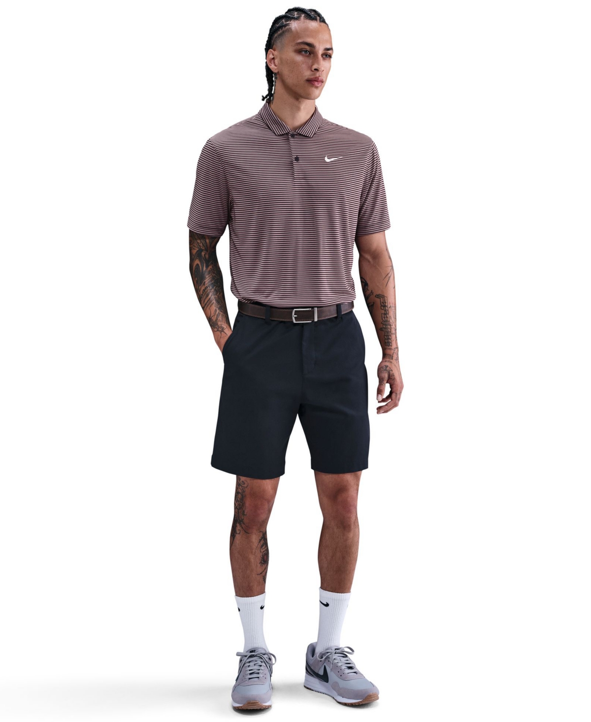 Nike Men's Relaxed Fit Core Dri-fit Short Sleeve Golf Polo Shirt In Purple