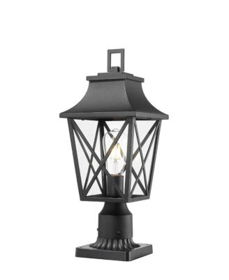 Outdoor Pole Lantern Light with Pier Mount Base for Garden and Patio