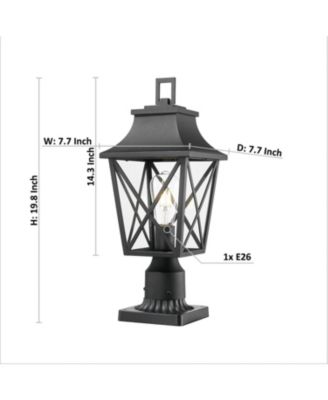 Outdoor Pole Lantern Light with Pier Mount Base for Garden and Patio