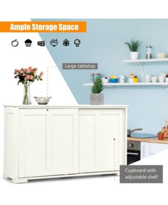 Kitchen Storage Cupboard Cabinet with Sliding Door