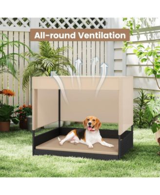 Elevated Wicker Dog House for Small to Medium Breeds