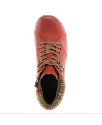 Clifton Lace-Up Booties with Sweater Cuff and Shock-Absorbing Sole