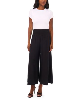 Women's Smocked Wide-Leg Pants