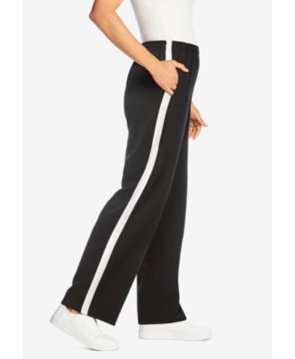 Women's Within Cotton French Terry Straight-Leg Pull-On Side-Stripe Pants