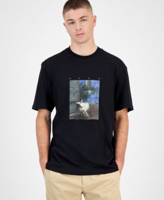 Hugo Boss - Men's Dabolos Relaxed-Fit Piece-Dyed Short-Sleeve Graphic Cotton T-Shirt