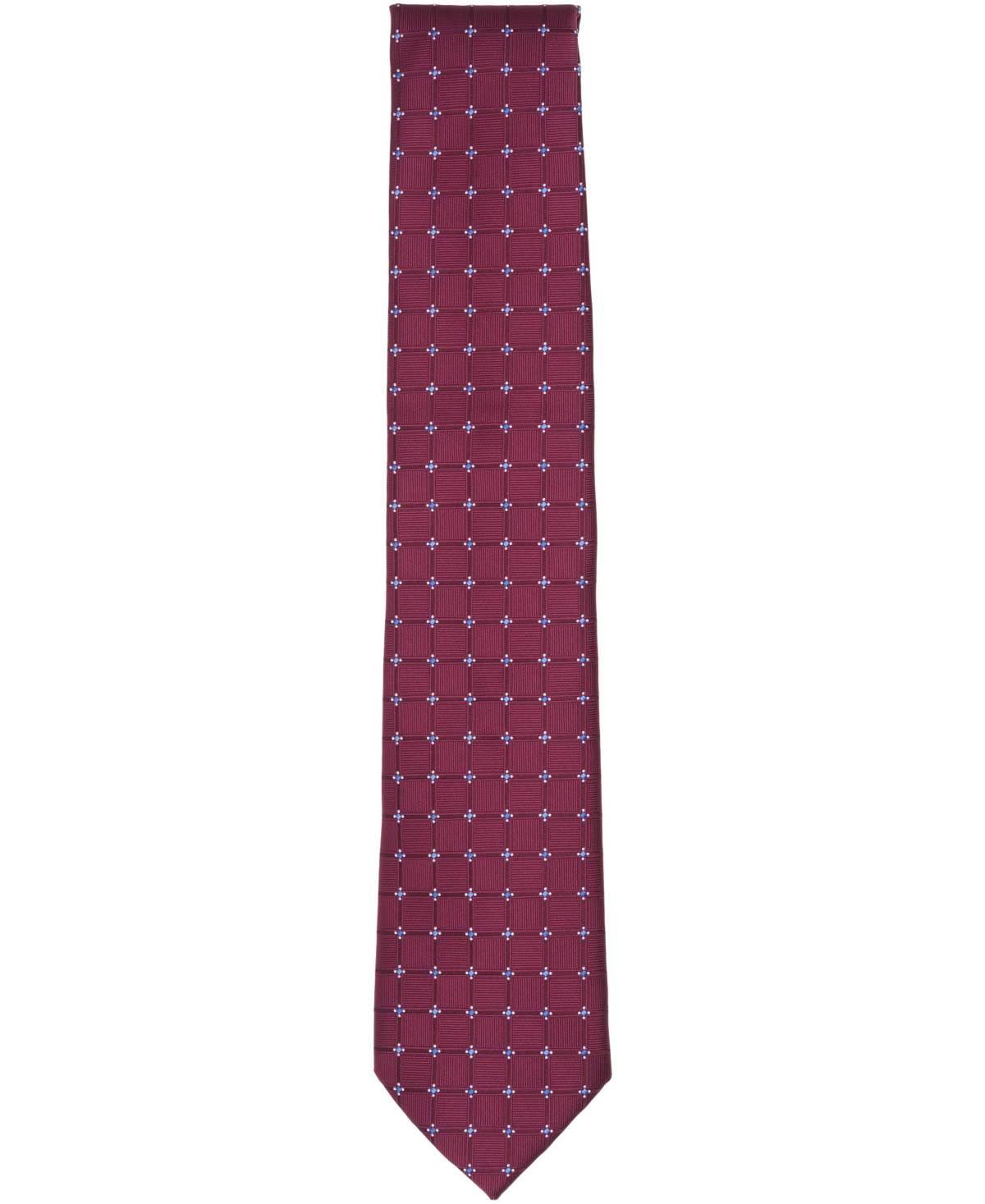 Club Room Men's Meyers Grid Pattern Tie, Macy's Exclusive In Burgundy
