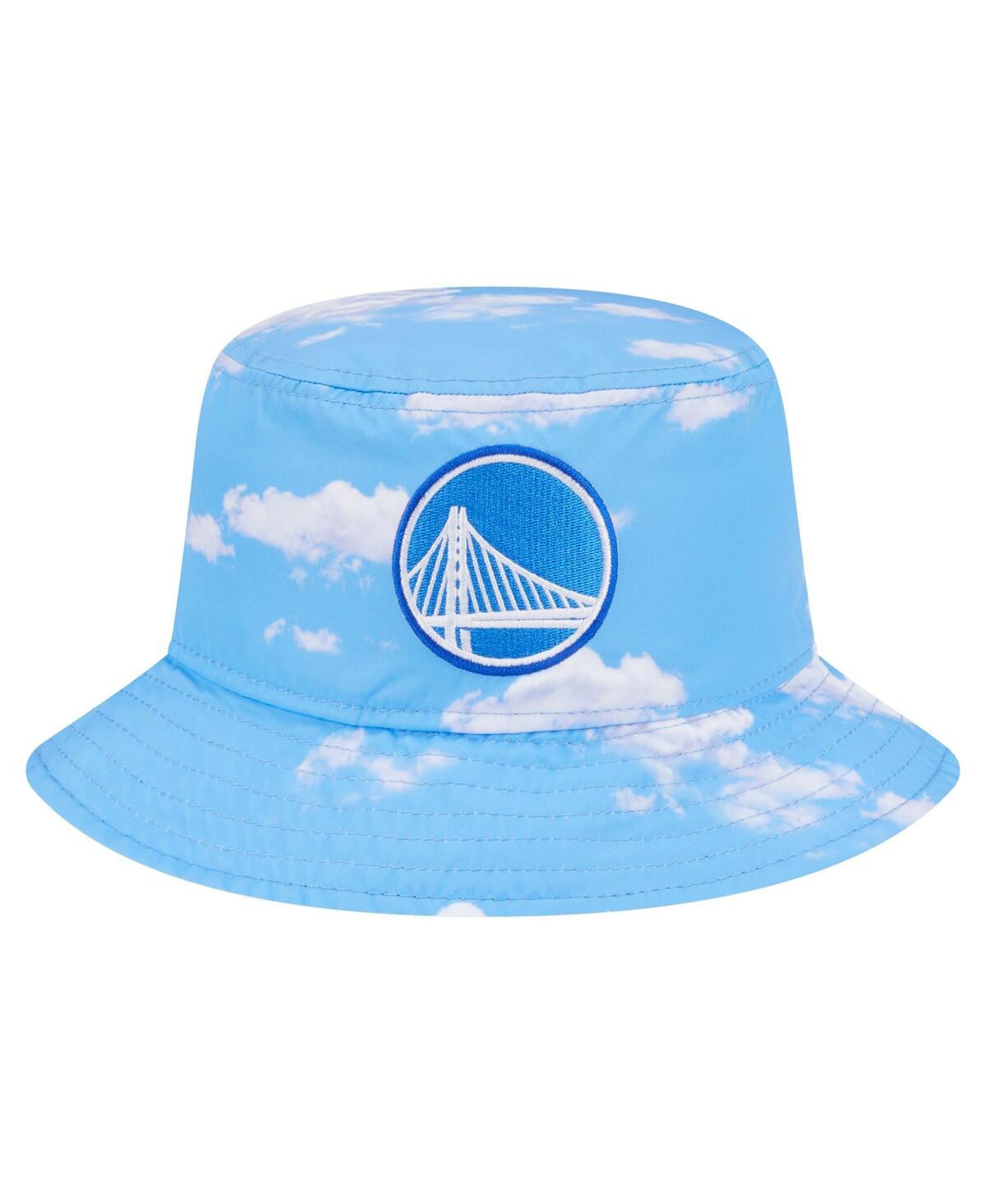 New Era Men's Black/light Blue Golden State Warriors Summer Sun And Storm Reversible Bucket Hat In Blue