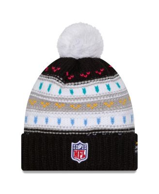 Women's Black Tampa Bay Buccaneers 2025 NFL Crucial Catch Cuffed Knit with Pom Hat