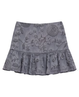 Girls' 7-16 Floral Embroidered Skirt