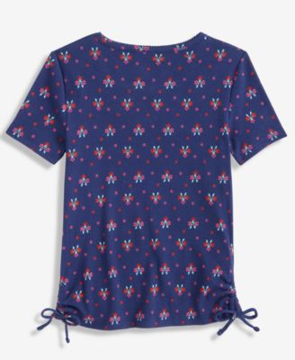 Girls' 5-18 Floral Print Ruched Top, Macy's Exclusive