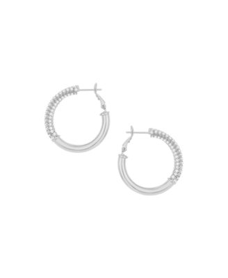 Crystal Stones Hoop Earrings