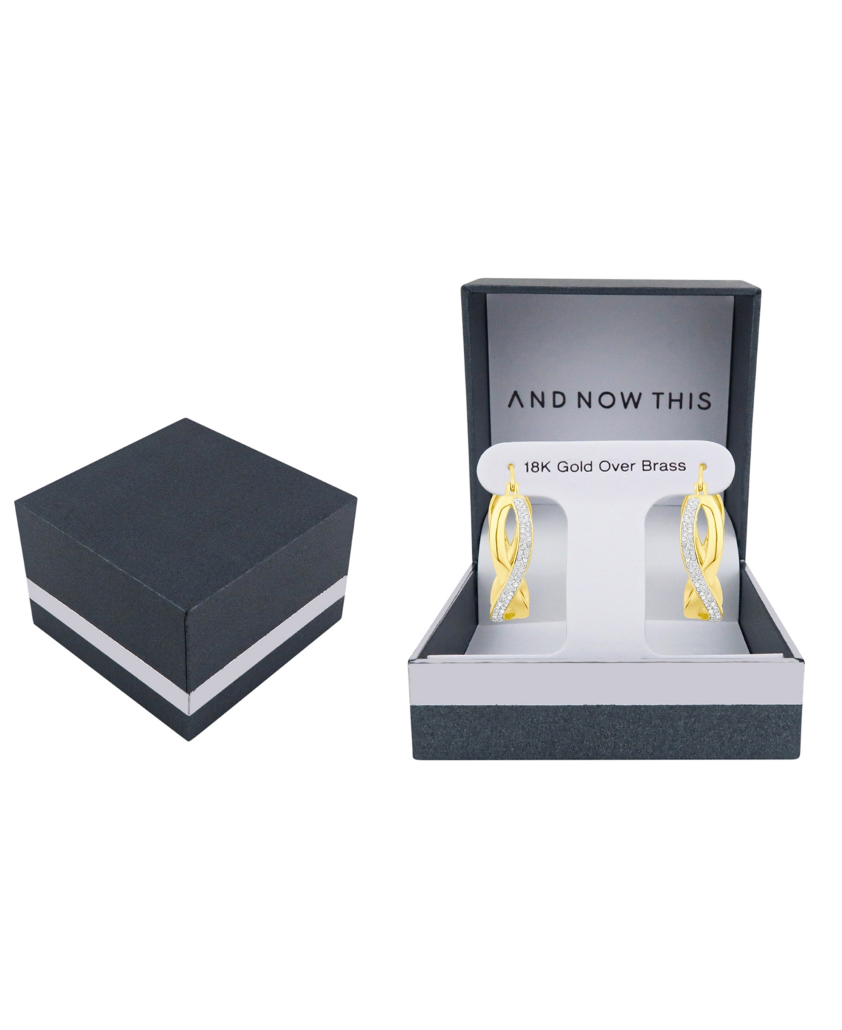 And Now This Crystal Infinity Hoop Earrings In Gold