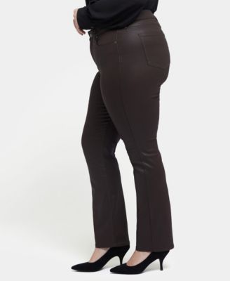 Plus Size Coated Marilyn Straight Leg Jeans