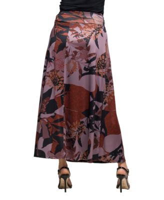 Women's Fall Floral Print Maxi Skirt