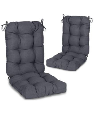 Outdoor 42"x 20" x5" Tufted Back Cushions Patio Replacement Chair Cushion with Ties, Water and Fade Resistant for All Weather, Set of 2