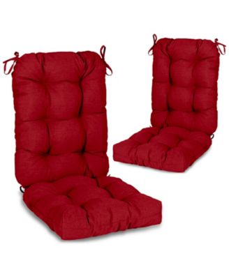 Outdoor 42"x 20" x5" Tufted Back Cushions Patio Replacement Chair Cushion with Ties, Water and Fade Resistant for All Weather, Set of 2