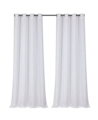 2 Pack Semi Sheer Linen Blend Grommet Top Window Curtains