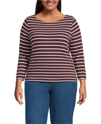 Plus Size Mariner Jersey Boatneck Top