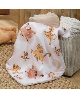 Disney Baby Lion King Safari Soft White Fleece Baby Blanket