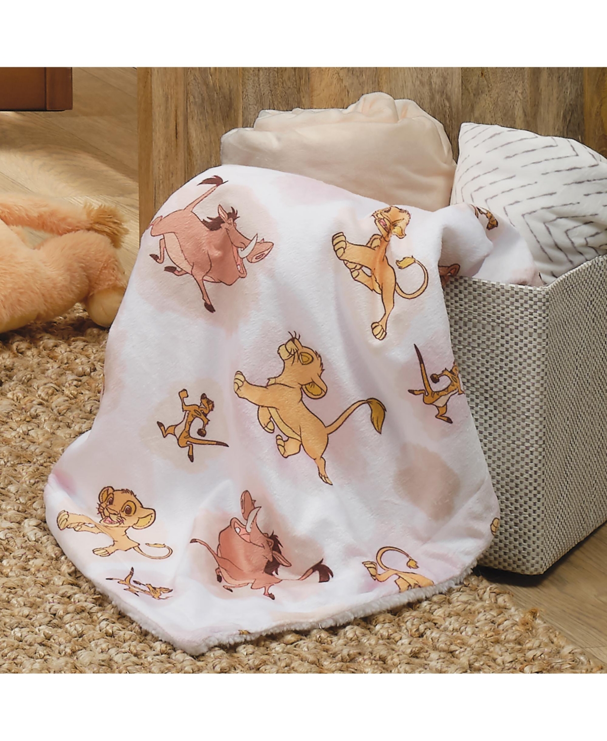 Lambs & Ivy Disney Baby Lion King Safari Soft White Fleece Baby Blanket