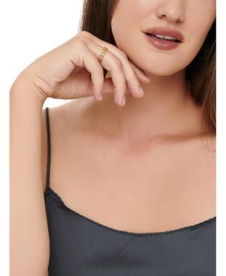 Open Heart Ring in Gold Plated Sterling Silver, Size 9