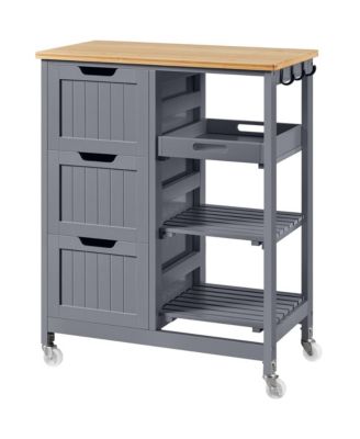 33" Rolling Kitchen Storage Serving Cart