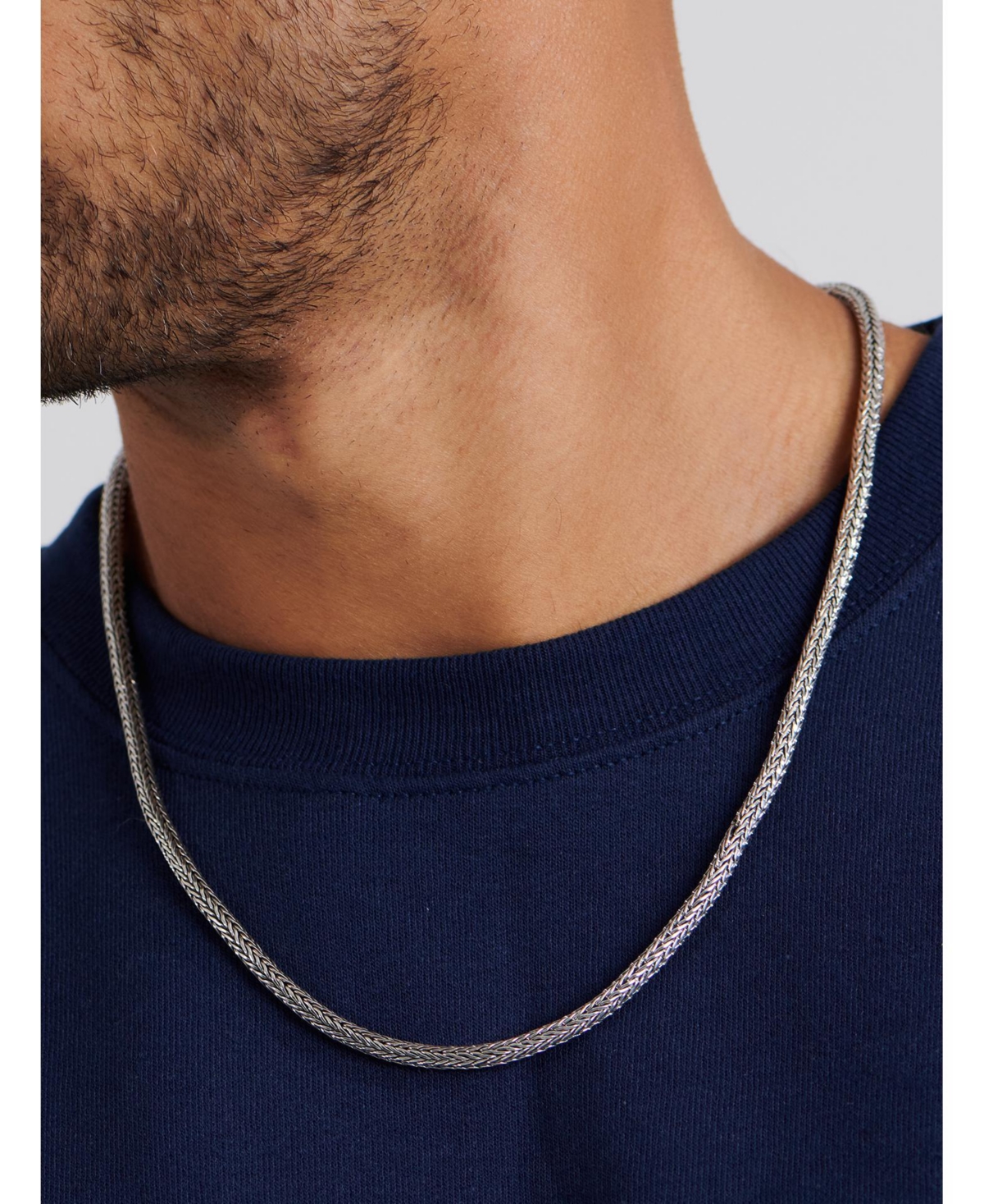 Devata Foxtail Round 4mm Chain Necklace in Sterling Silver, 26 inches