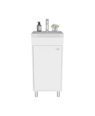 Valdez Bathroom Vanity, 1 Door, 4 Legs, 2 Shelves, White