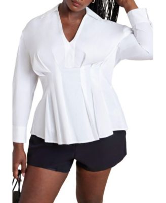Women's Plus Size Bishop Sleeve Blouse