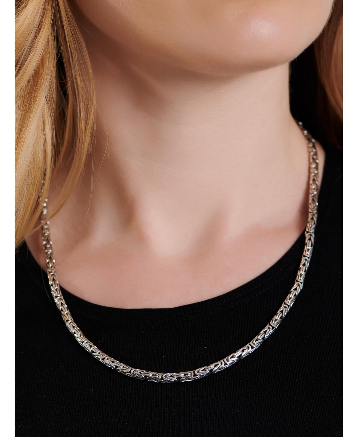 Devata Borobudur Round 4mm Chain Necklace in Sterling Silver