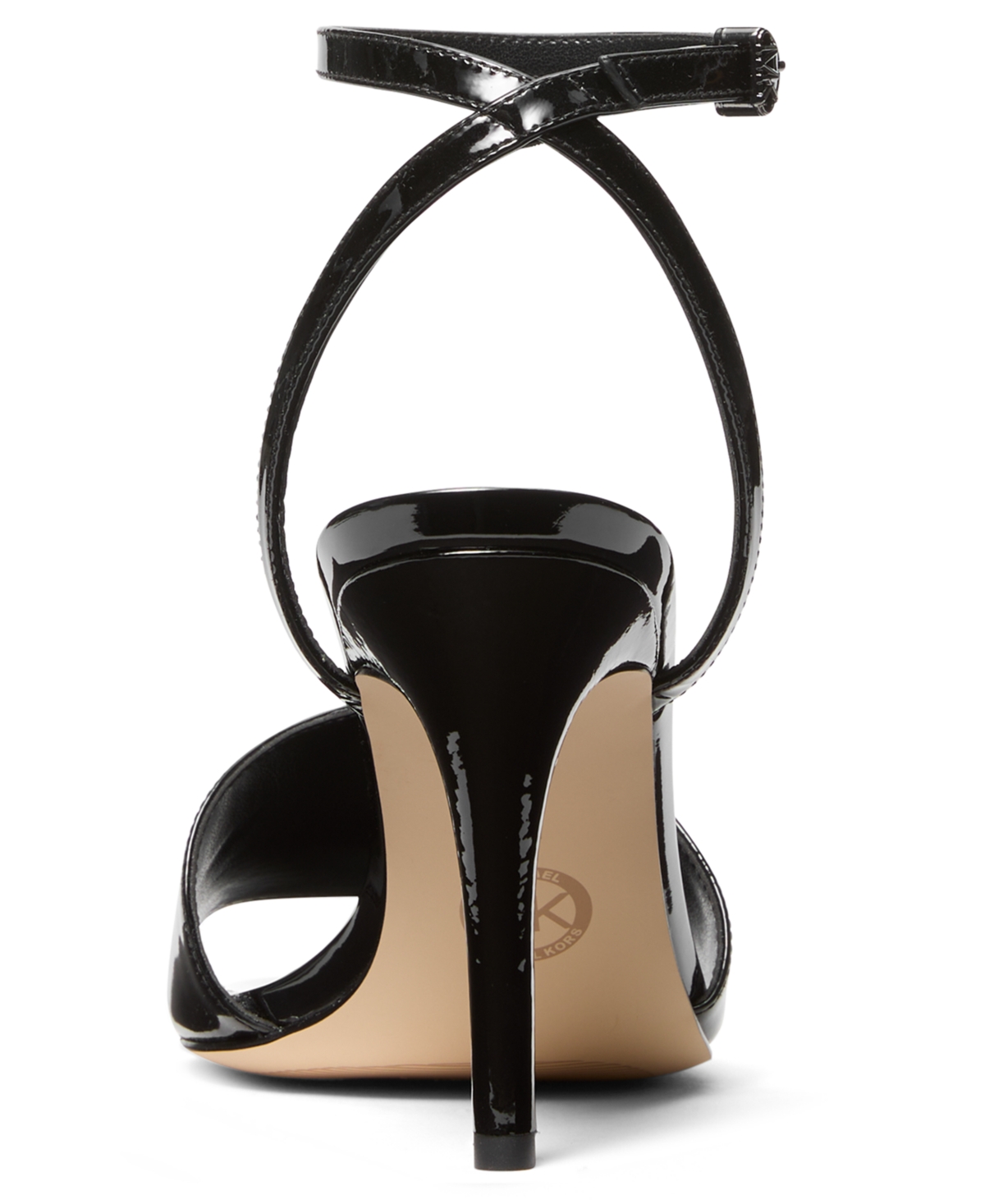 Michael Kors Elyse Patent Leather Sandal In Black