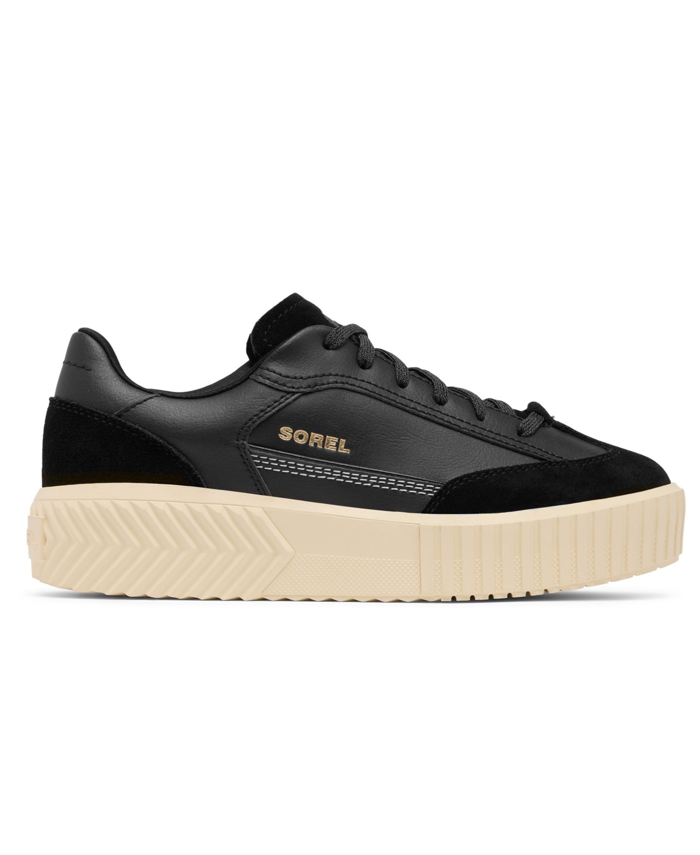 Женские кроссовки Sorel Ona Ave T-Toe Lace-Up, цвет: Чёрный / Белый — фото 2