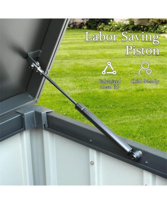 100-Gallon Outdoor Storage Deck Box 100-Gallon Dark Gray Metal Deck Box