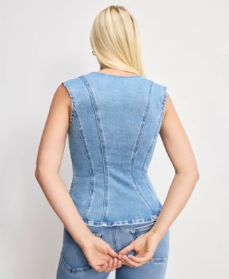 Dolly Lace-Up Peplum Top, Regular & Plus Size