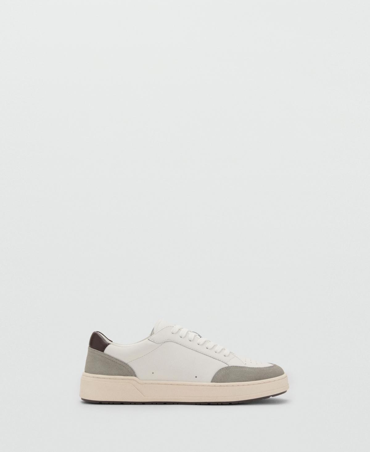 Mango Men's Combined Leather Trainer Sneakers