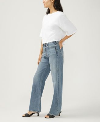 Women's High Rise Trouser Leg Jeans