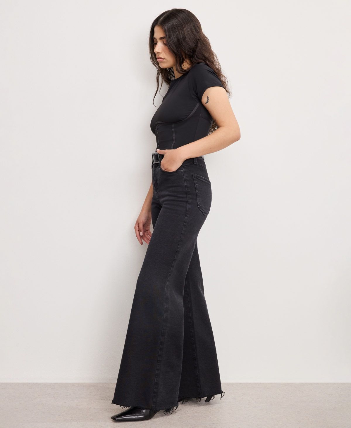Good American Women's Wide-leg High-rise Jeans In Black