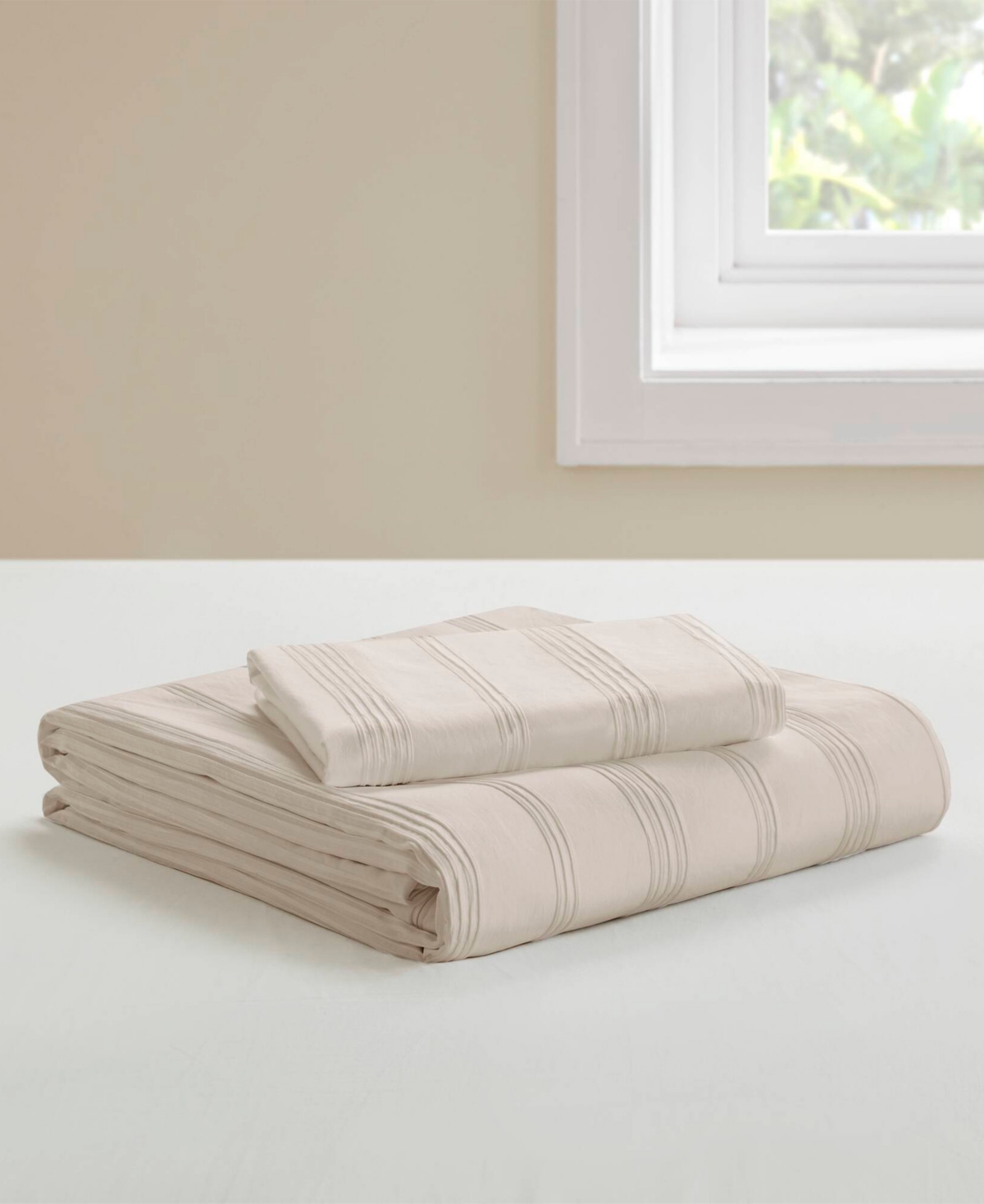 510 Design Logan Woven Striped 2-pc. Duvet Cover Set, Twin/twin Xl In Neutral