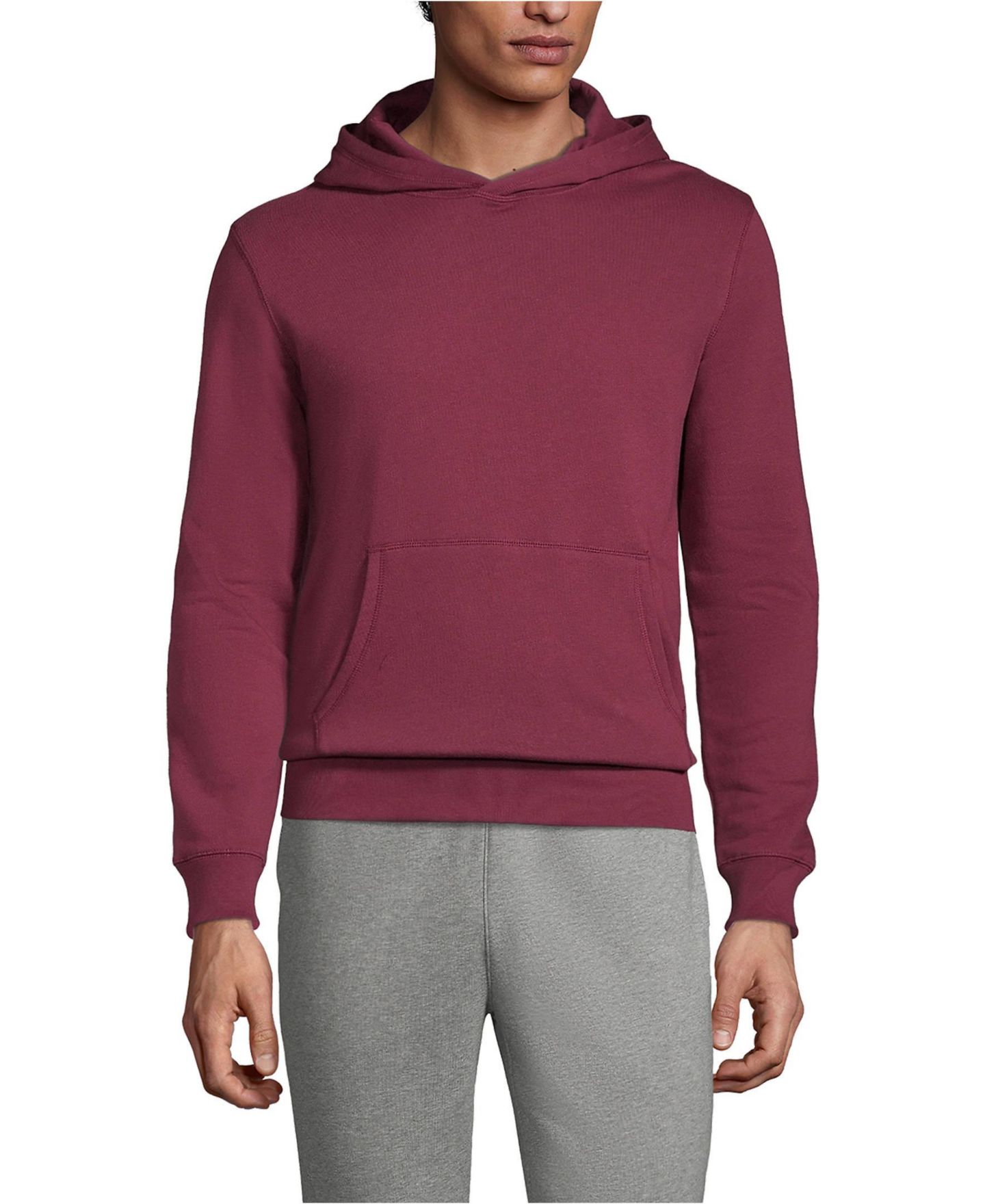 Мужское худи Lands' End Adult Hooded Pullover, цвет: Бордовый — фото 4